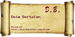 Deim Bertalan névjegykártya