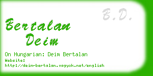 bertalan deim business card